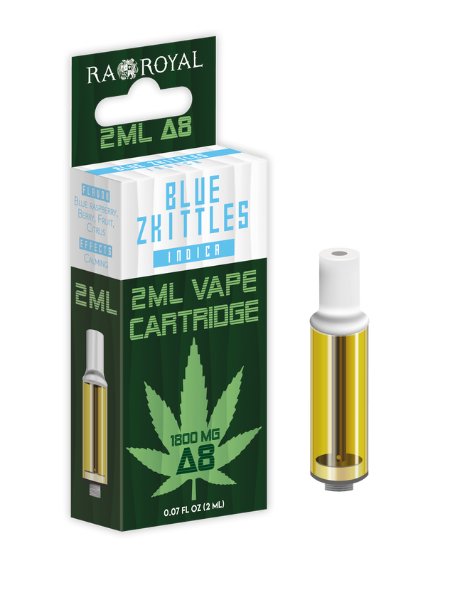 Delta-8 Vape Cartridge (2 ML): Blue Zkittles Indica (1800 MG)