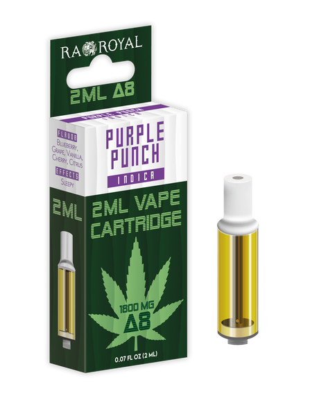 Delta-8 Vape Cartridge (2 ML): Purple Punch Indica (1800 MG)