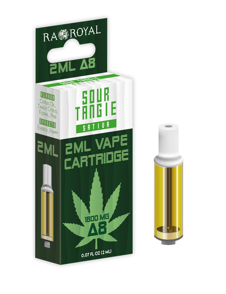 Delta-8 Vape Cartridge (2 ML): Sour Tangie Sativa (1800 MG)