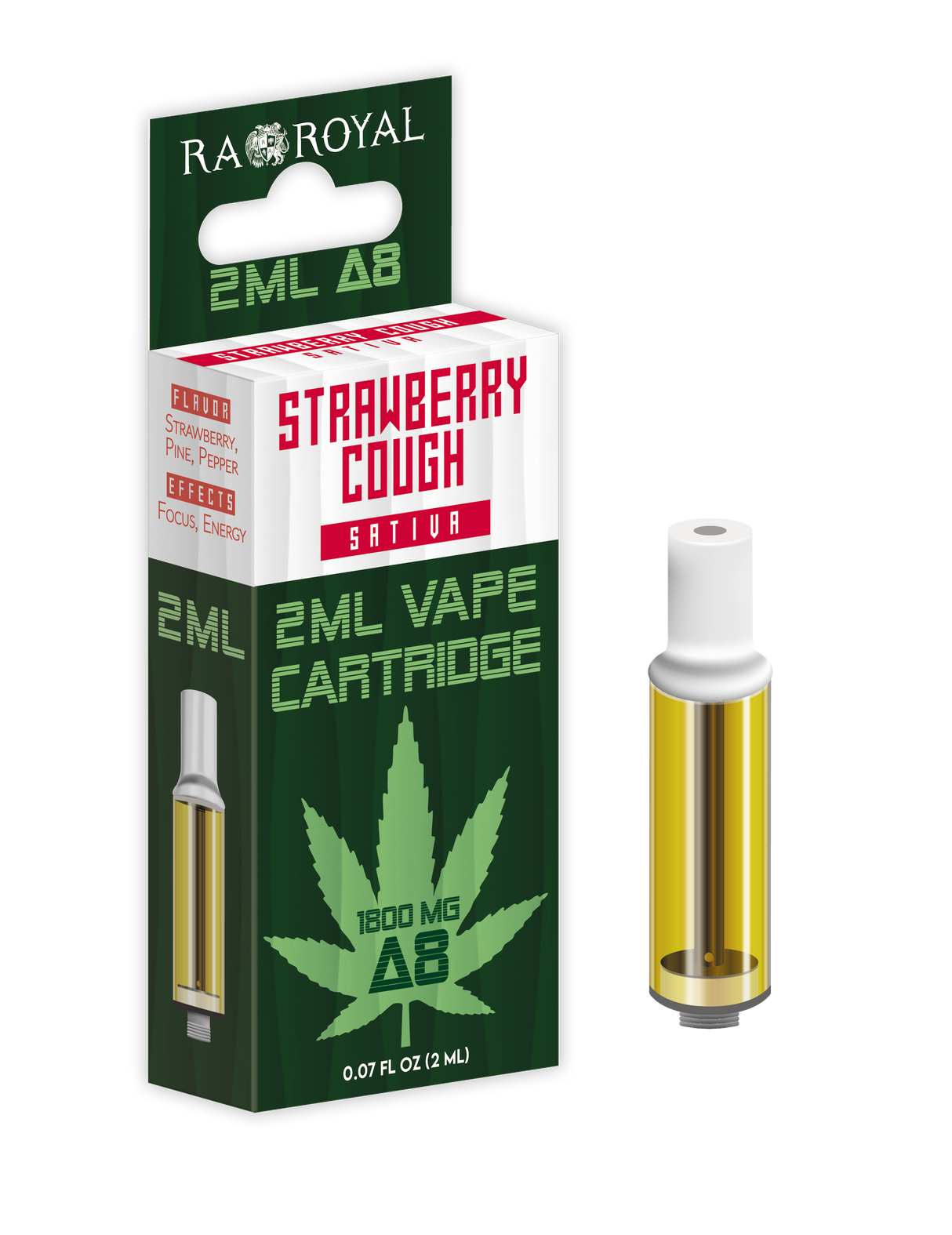 Delta-8 Vape Cartridge (2 ML): Strawberry Cough Sativa (1800 MG)