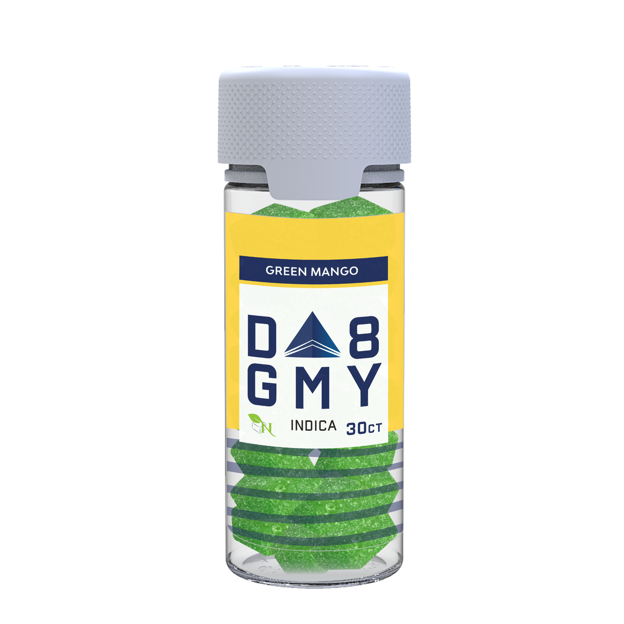 Green Mango Delta 8 Indica Gummy Jar