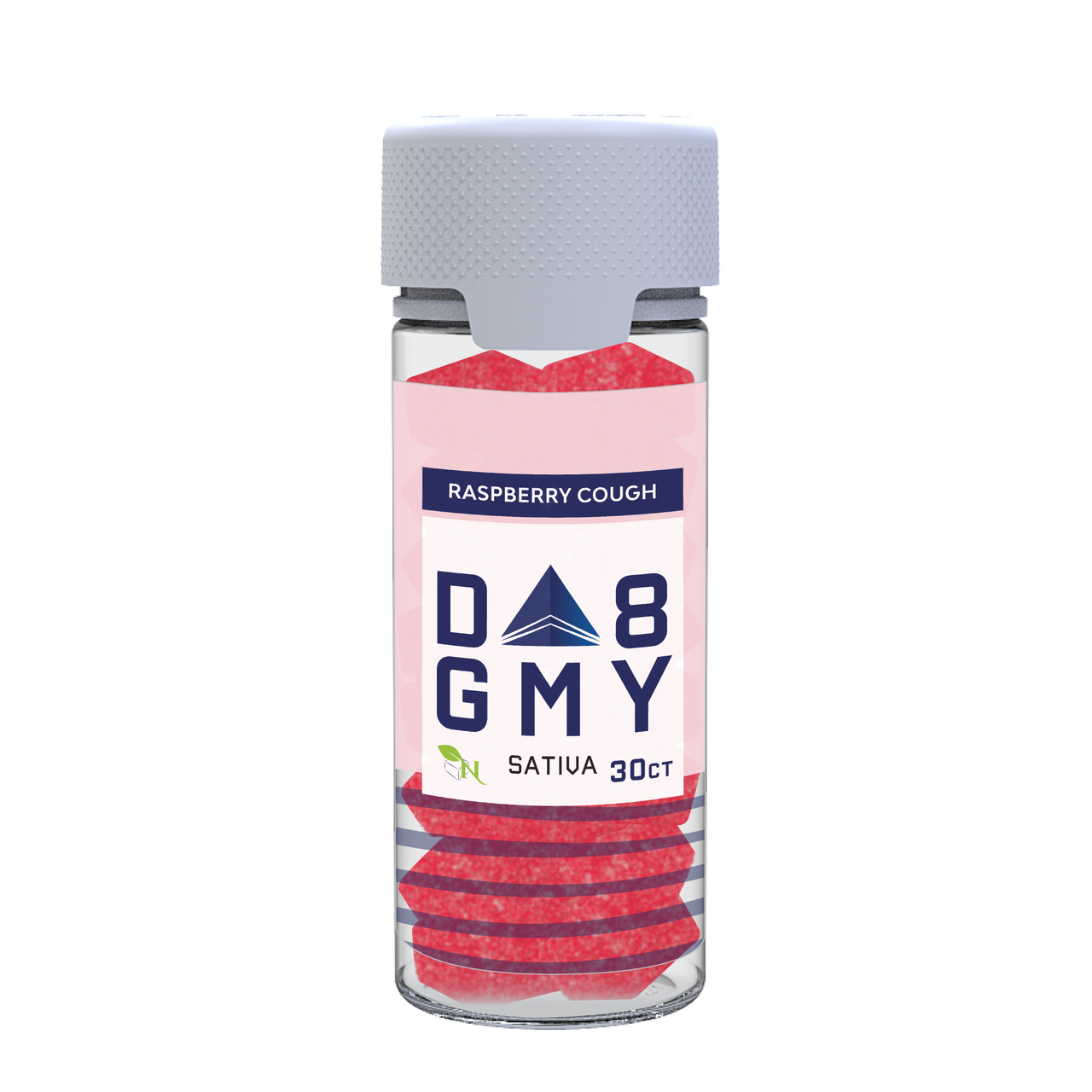 Raspberry Cough Delta 8 Sativa Gummy Jar