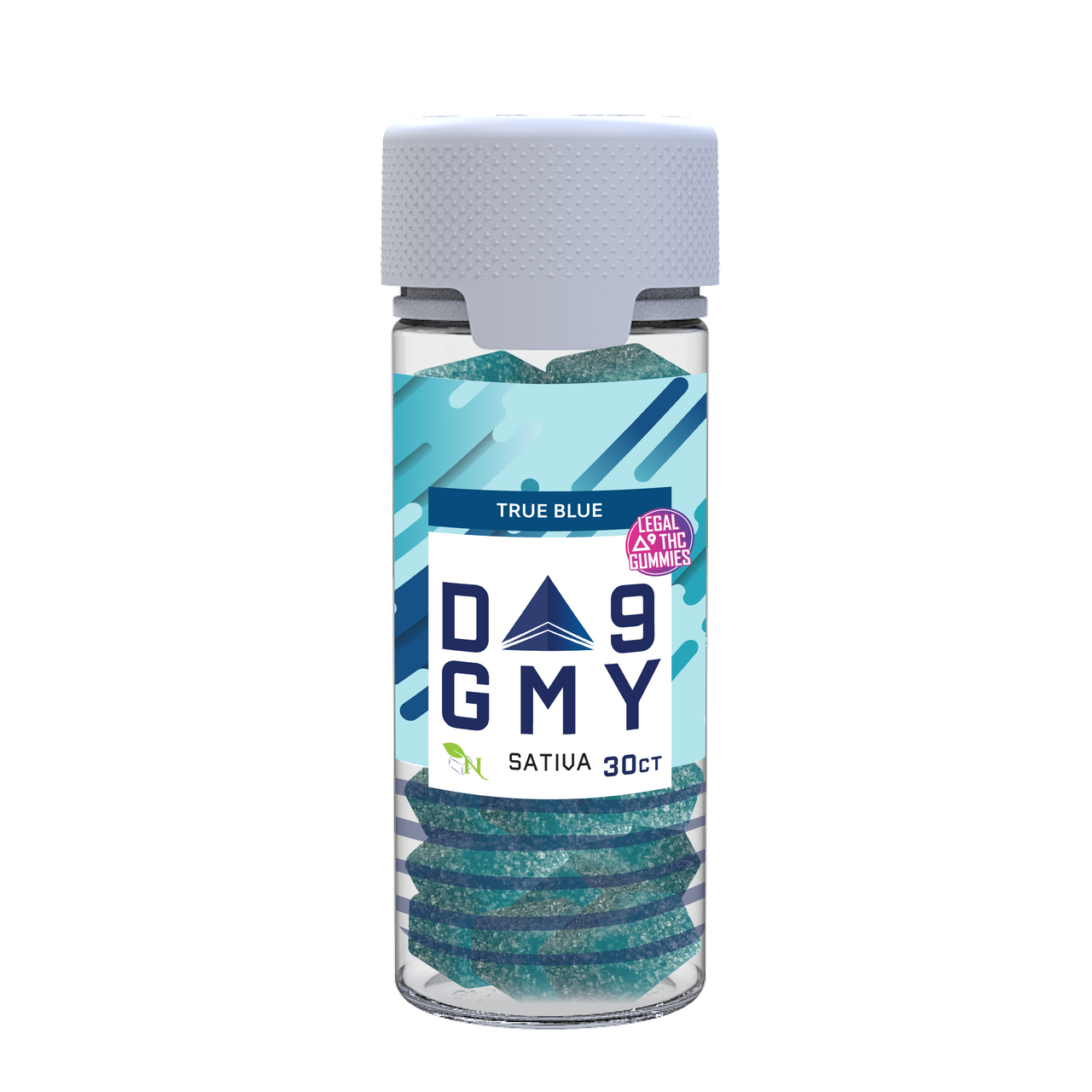True Blue Delta 9 Sativa Gummy Jar