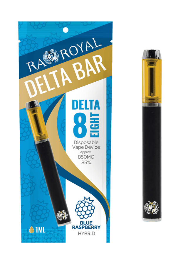 R.A. Royal Delta-8 Vape Pen: Blue Raspberry Hybrid Bar