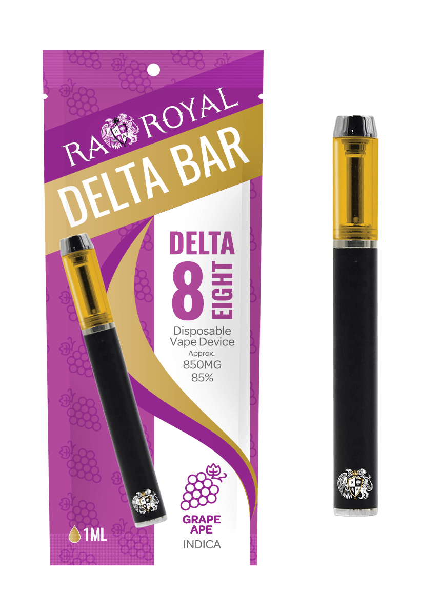 R.A. Royal Delta-8 Vape Pen: Grape Ape Indica Bar