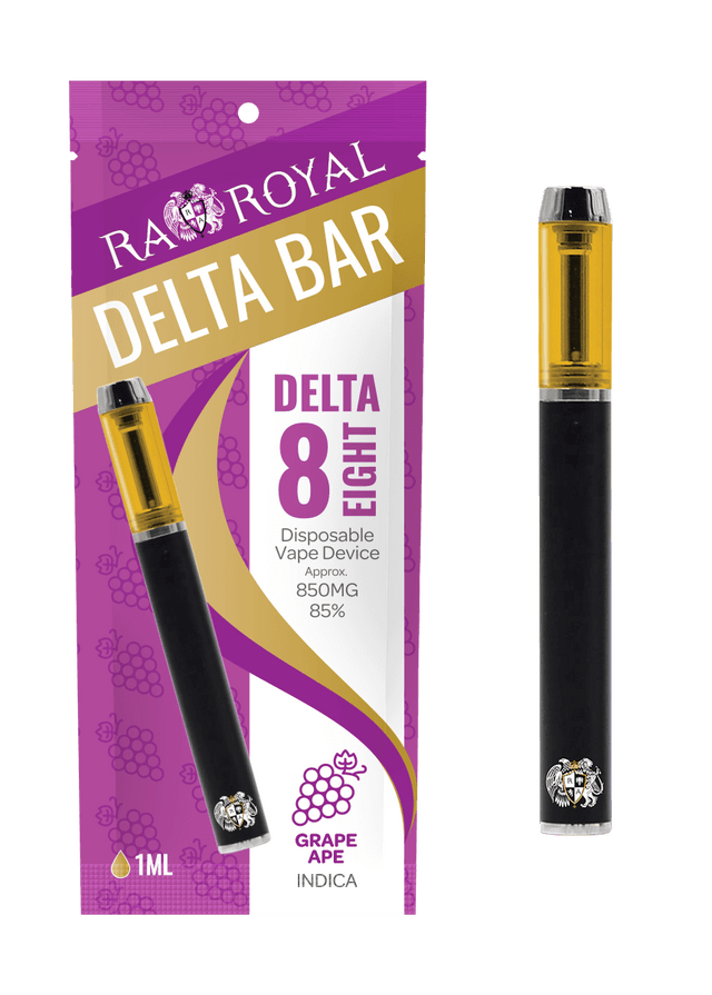 R.A. Royal Delta-8 Vape Pen: Grape Ape Indica Bar