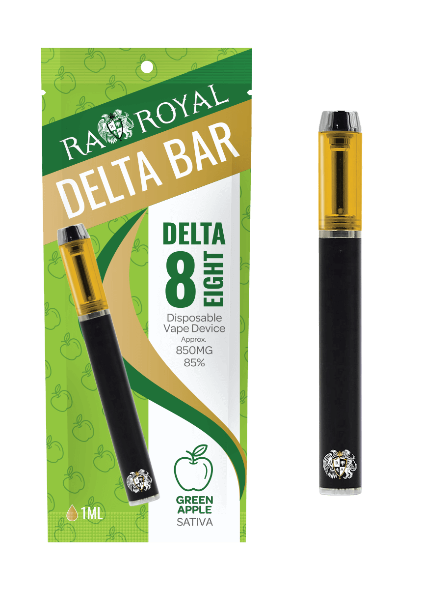 R.A. Royal Delta-8 Vape Pen: Green Apple Sativa Bar