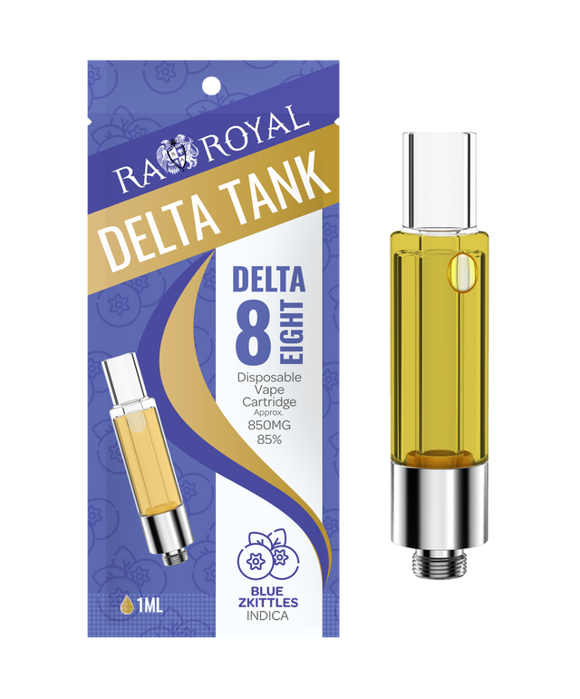 R.A. Royal Delta-8 Vape Tank: Blue Zkittles Indica