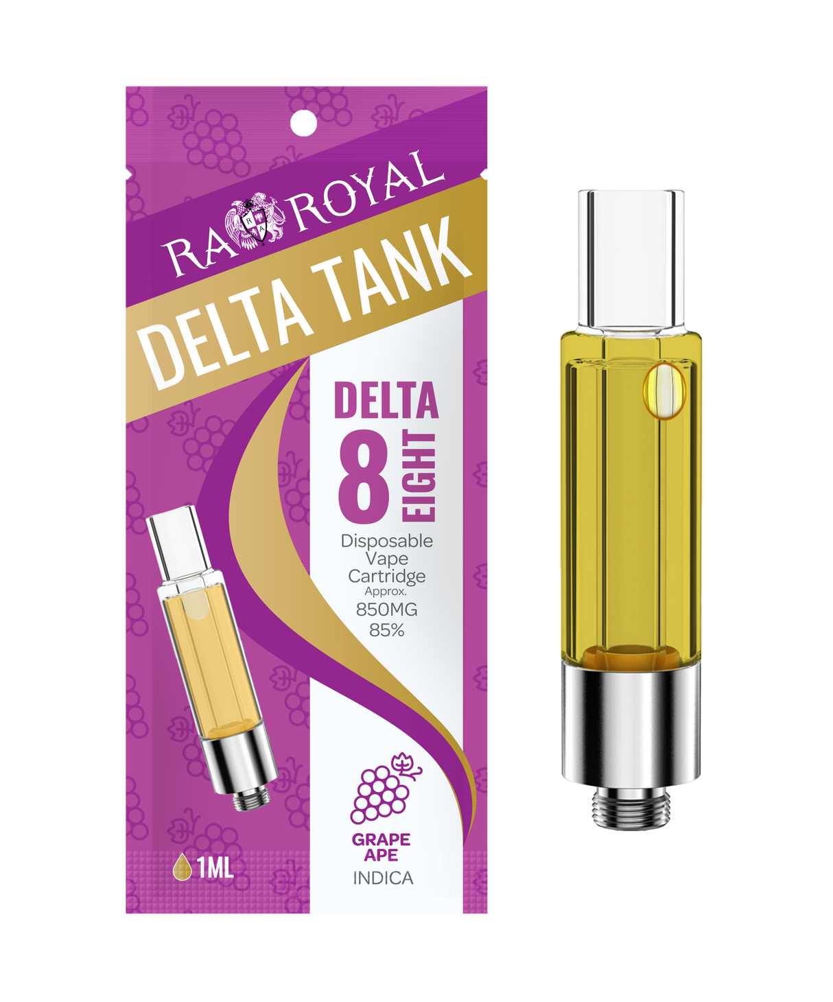 R.A. Royal Delta-8 Vape Tank: Grape Ape Indica