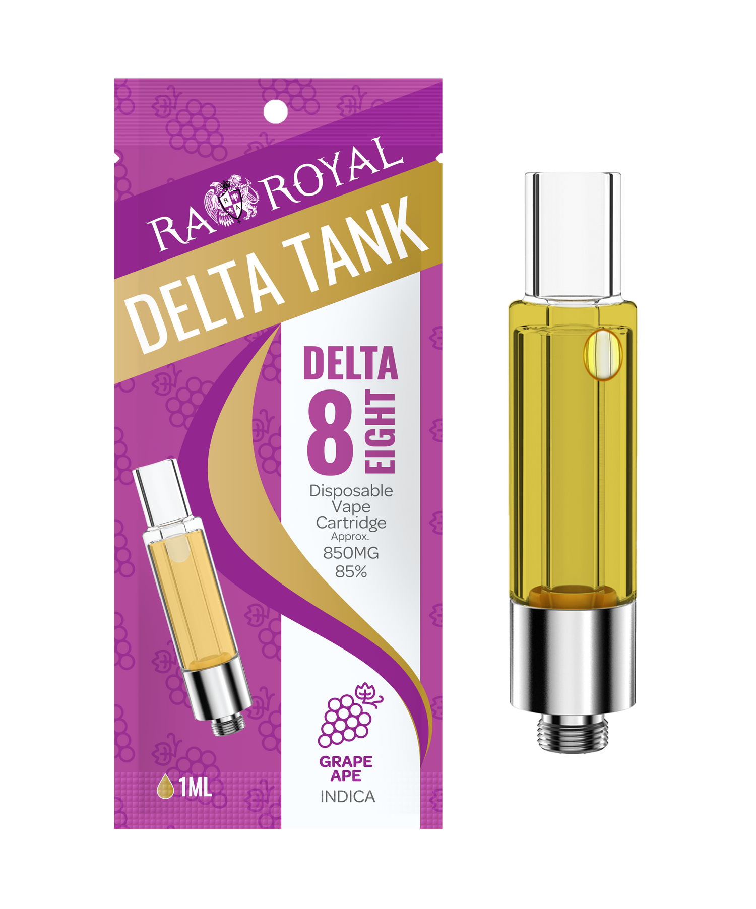 R.A. Royal Delta-8 Vape Tank: Grape Ape Indica