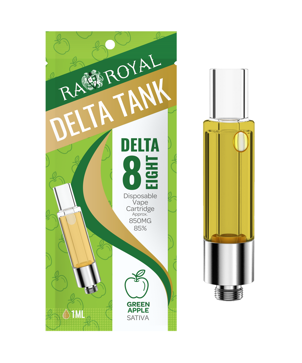 R.A. Royal Delta-8 Vape Tank: Green Apple Sativa