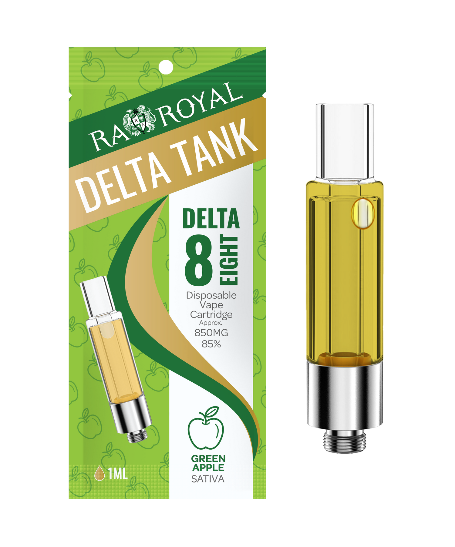 R.A. Royal Delta-8 Vape Tank: Green Apple Sativa