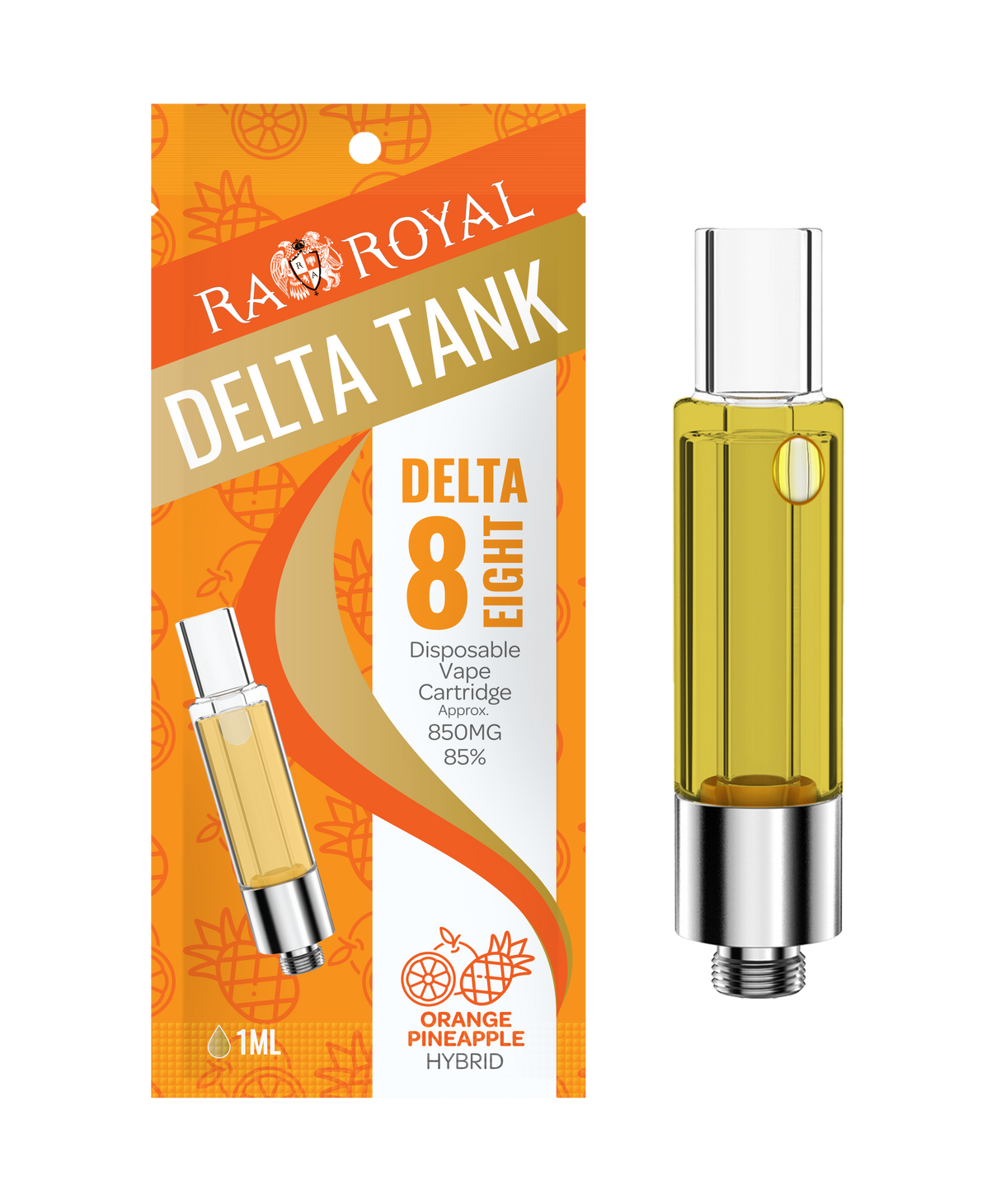 R.A. Royal Delta-8 Vape Tank: Orange Pineapple Hybrid
