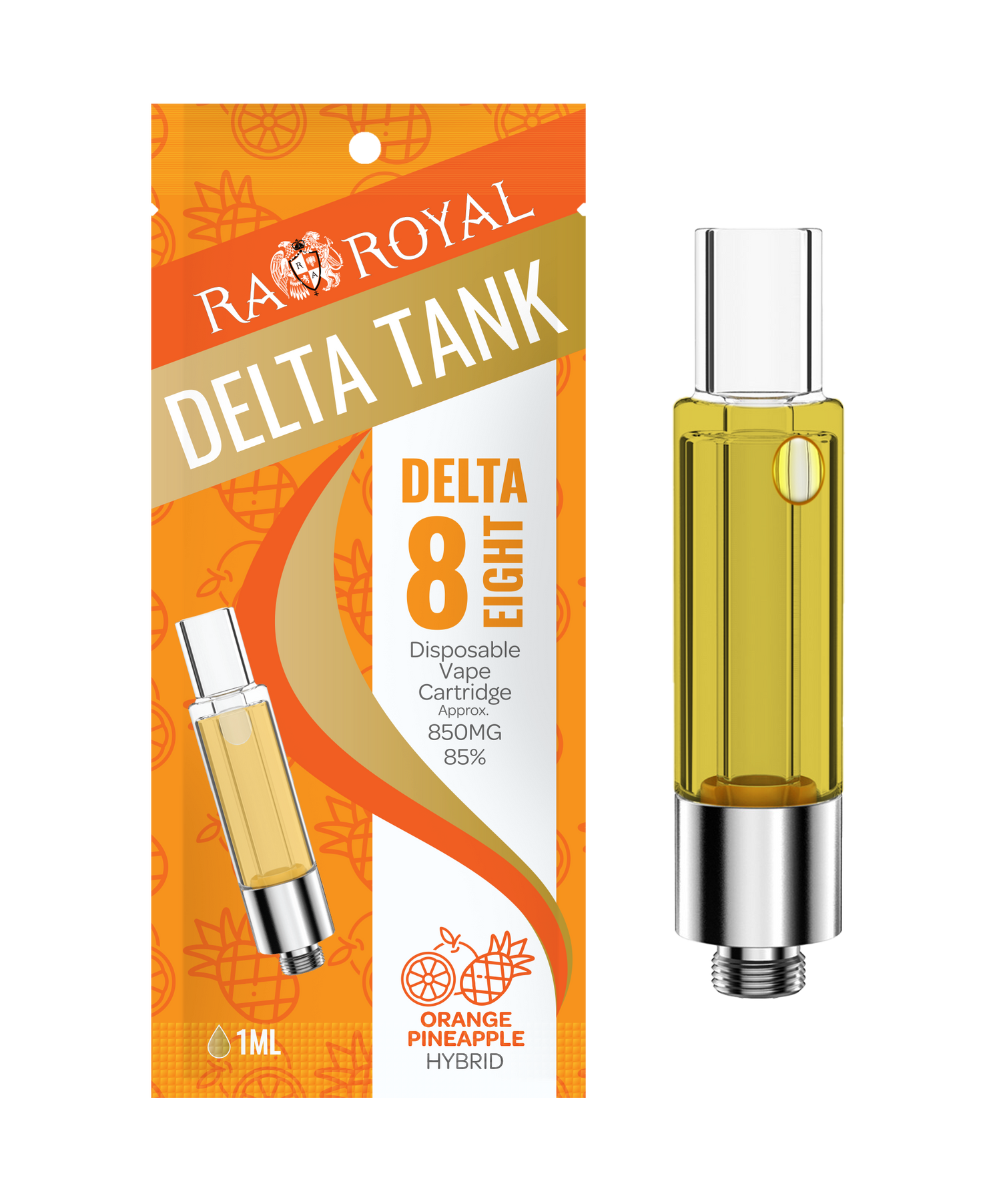 R.A. Royal Delta-8 Vape Tank: Orange Pineapple Hybrid