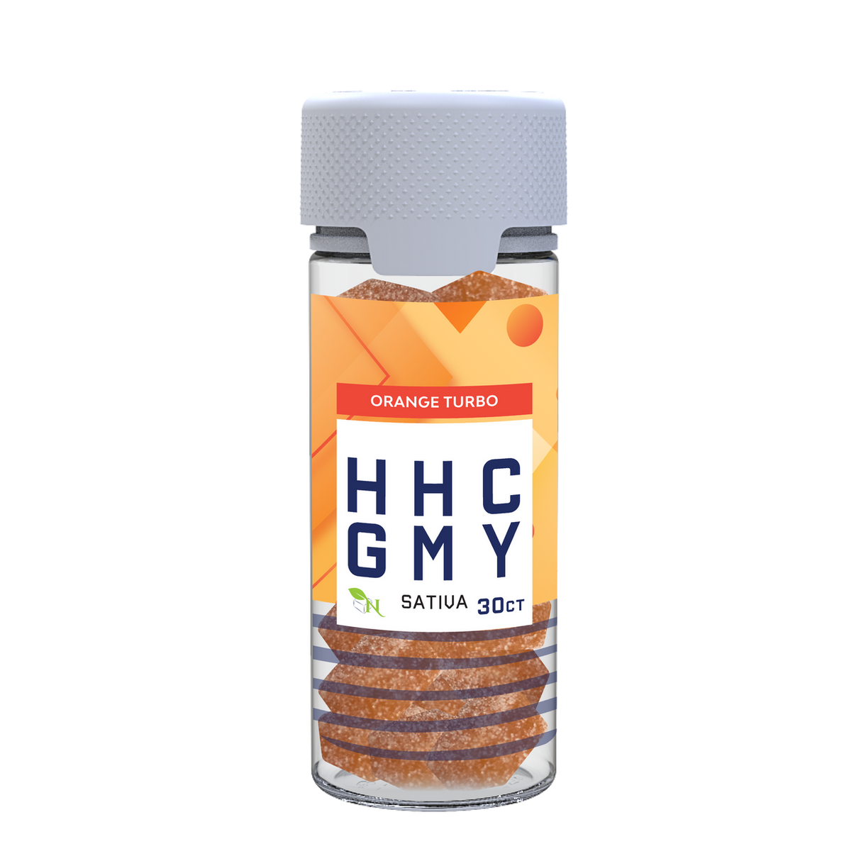 A Gift From Nature HHC Sativa Gummy Jar Orange Turbo