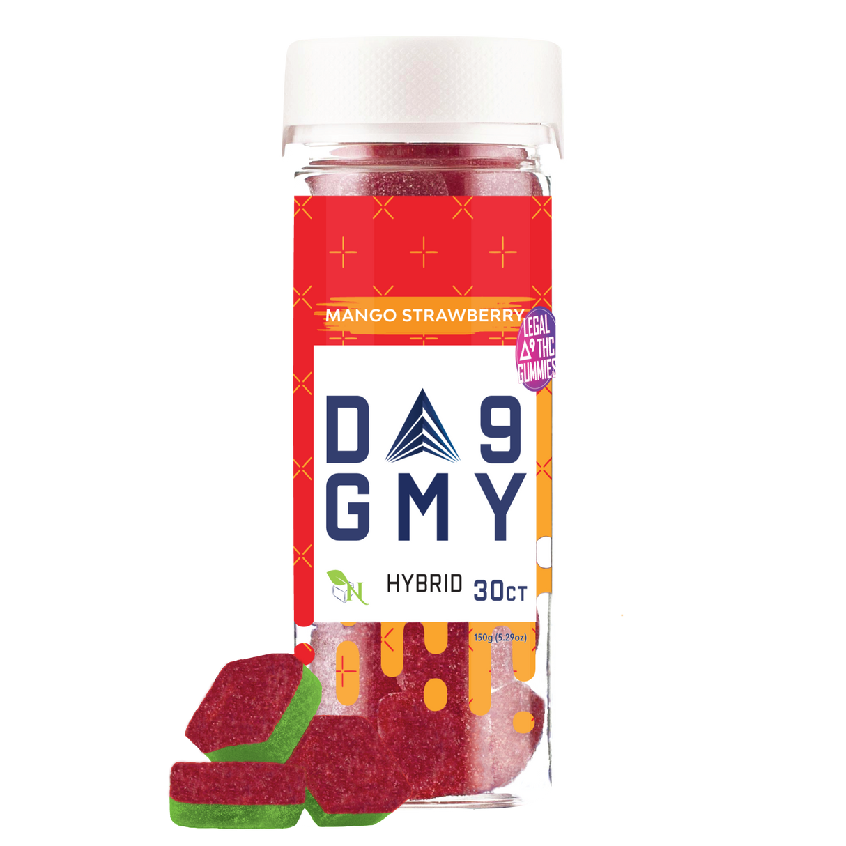 Mango Strawberry Delta 9 Hybrid Gummy Jar
