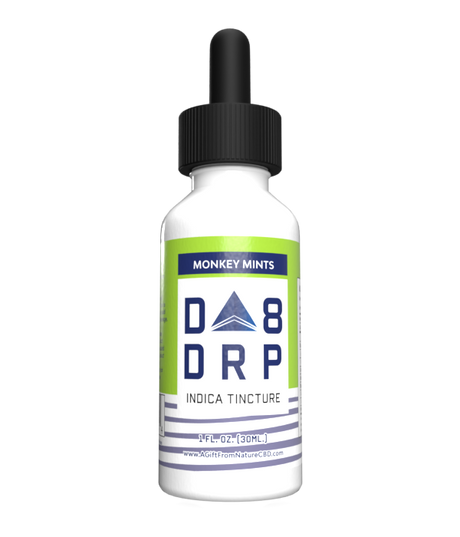 Monkey Mints Delta 8 Indica Tincture Bottle
