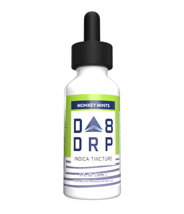 Monkey Mints Delta 8 Indica Tincture Bottle