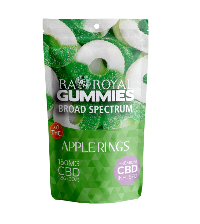 R.A. Royal Gummies: Broad Spectrum CBD Apple Ring Gummy Pouch (150MG)