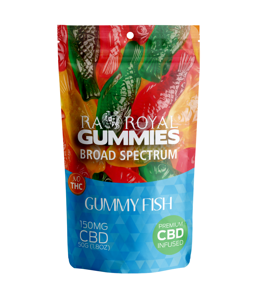 R.A. Royal Gummies: Broad Spectrum CBD Gummy Fish Pouch (150MG)