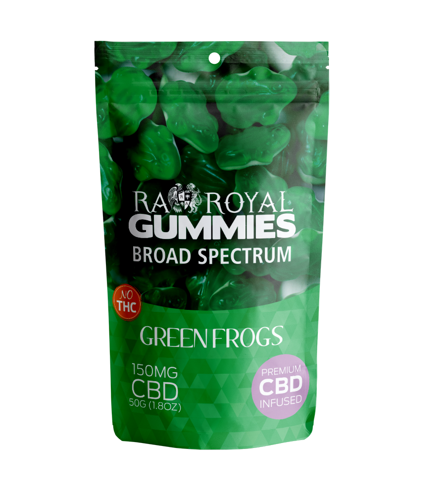 R.A. Royal Gummies: Broad Spectrum CBD Green Frog Gummy Pouch (150MG)