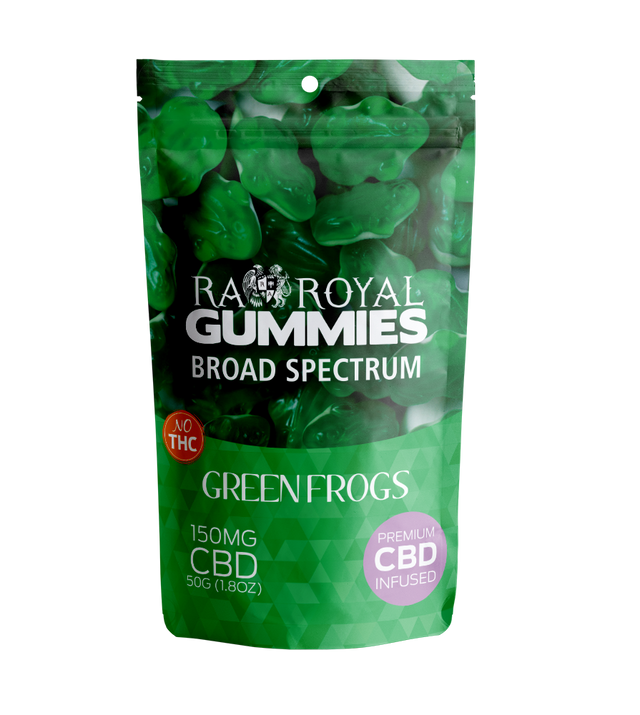 R.A. Royal Gummies: Broad Spectrum CBD Green Frog Gummy Pouch (150MG)