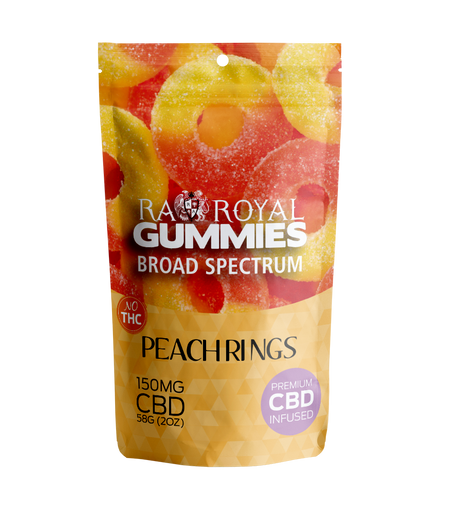 Our Broad-Spectrum CBD Peach Gummies.