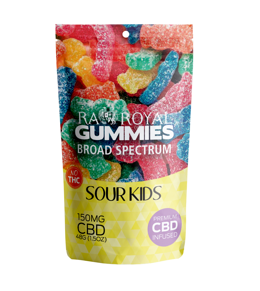 R.A. Royal Gummies: Broad Spectrum CBD Sour Kid Gummy Pouch (150MG)