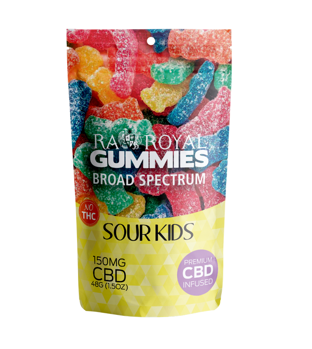 R.A. Royal Gummies: Broad Spectrum CBD Sour Kid Gummy Pouch (150MG)