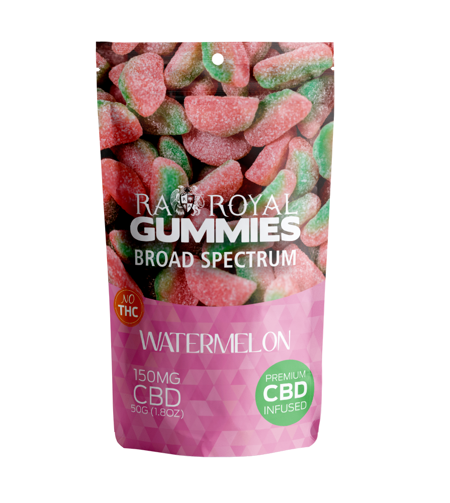 R.A. Royal Gummies: Broad Spectrum CBD Watermelon Gummy Pouch (150MG)