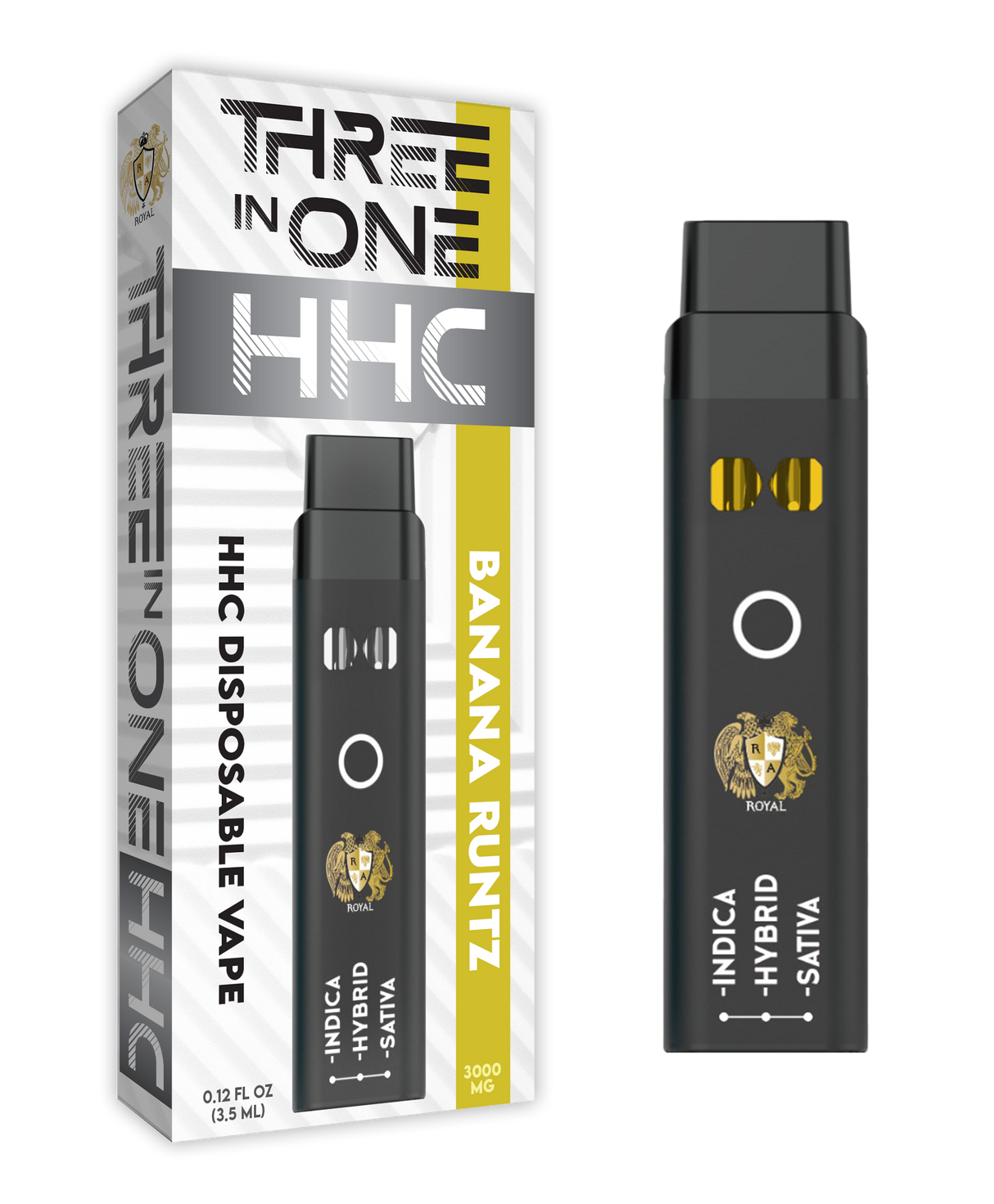 HHC Three-in-One Disposable Vape: Banana Runtz (3000 MG)