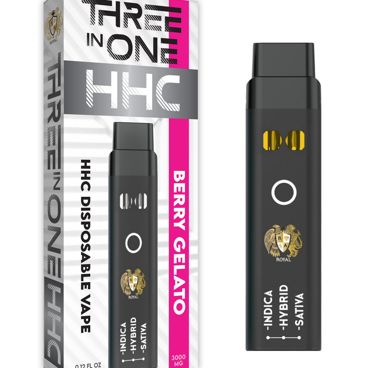 R.A. Royal HHC 3-in-1 Disposable Vape Berry Gelato (3000MG) RA Royal R.A. Royal HHC 3-in-1 Disposable Vape Berry Gelato (3000MG) RA Royal