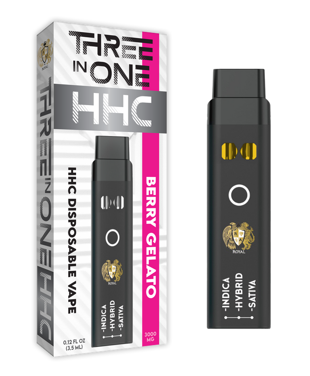 HHC Three in One Disposable Vape: Berry Gelato (3000 MG)
