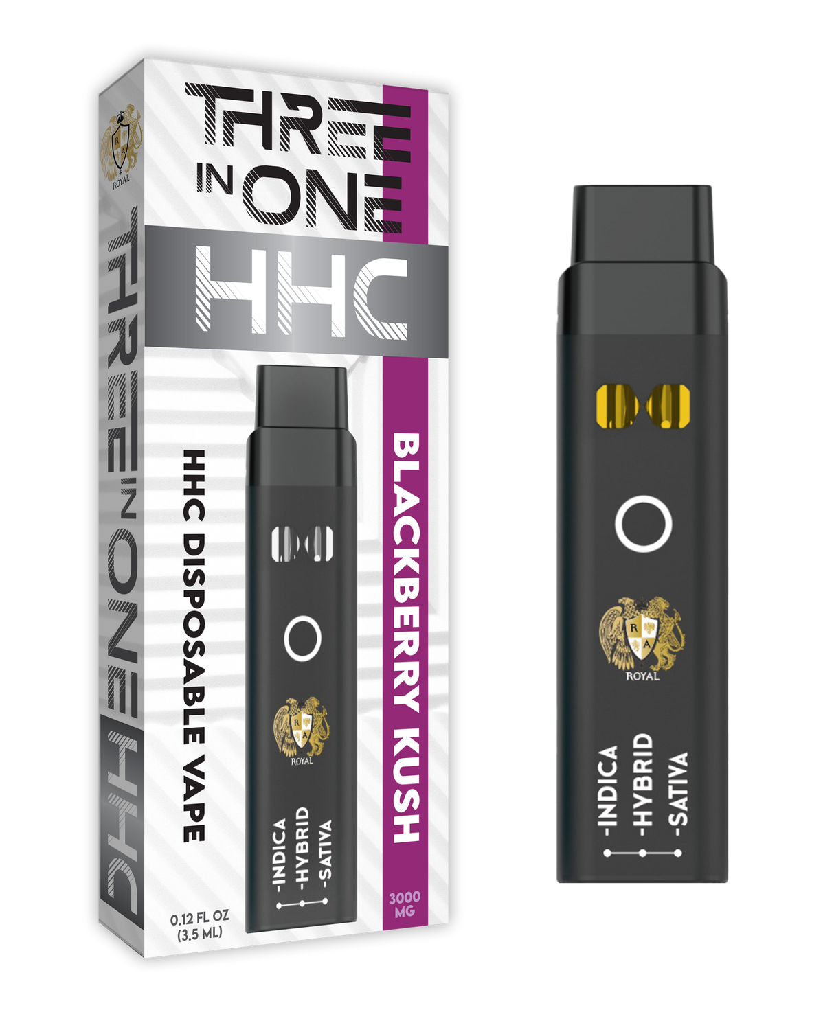 HHC Three in One Disposable Vape: Blackberry Kush (3000 MG)