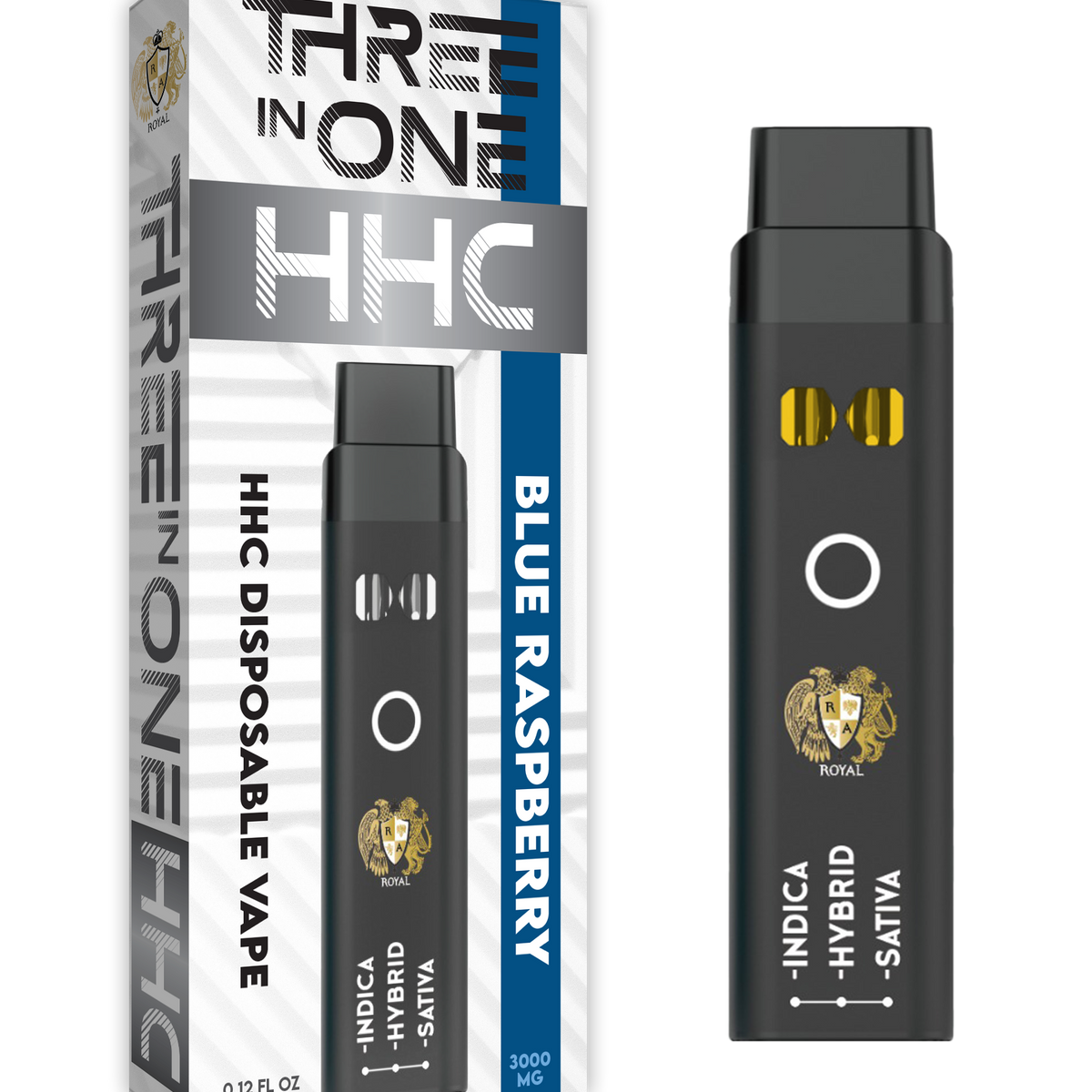 R.A. Royal HHC 3-in-1 Vape Blue Raspberry | 3000MG Disposable RA Royal R.A. Royal HHC 3-in-1 Vape Blue Raspberry | 3000MG Disposable RA Royal