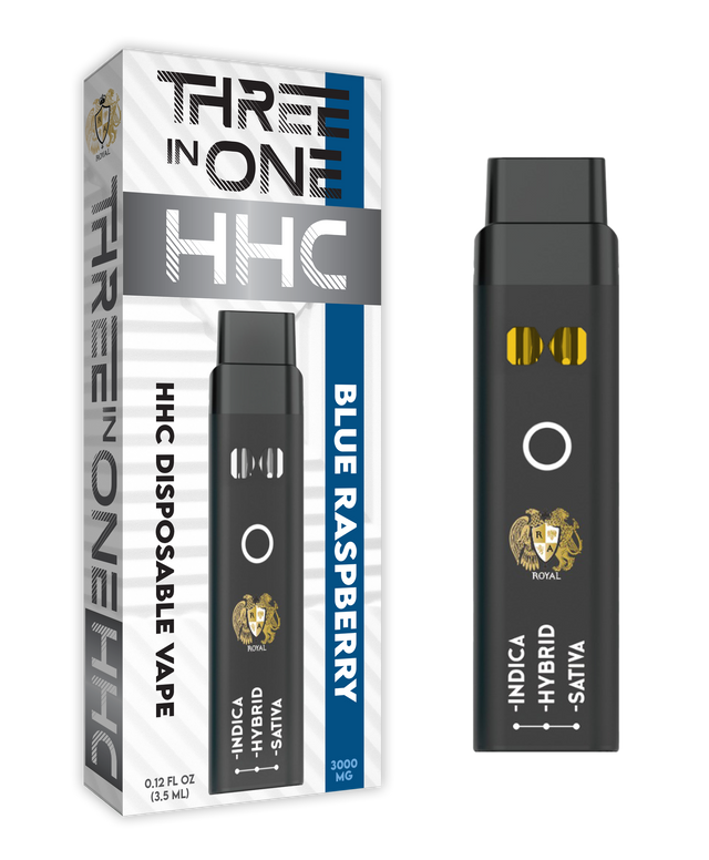HHC Three in One Disposable Vape: Blue Raspberry (3000 MG)