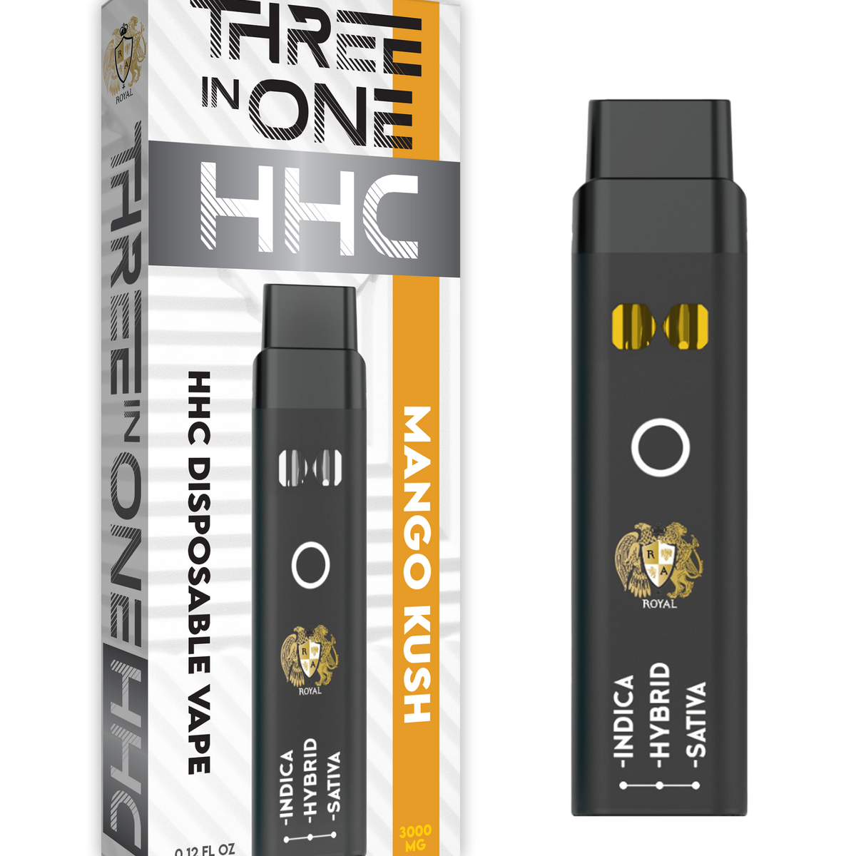 R.A. Royal HHC 3-in-1 Vape Mango Kush | 3000MG Disposable RA Royal R.A. Royal HHC 3-in-1 Vape Mango Kush | 3000MG Disposable RA Royal