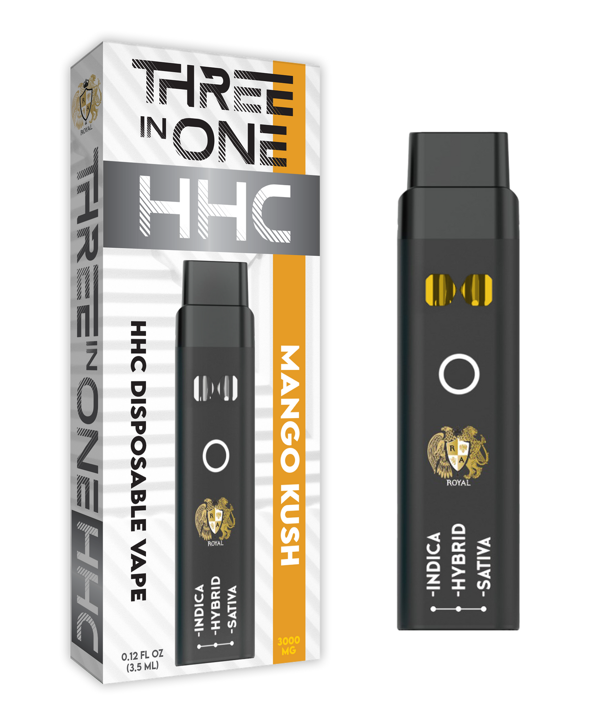 HHC Three in One Disposable Vape: Mango Kush (3000 MG)