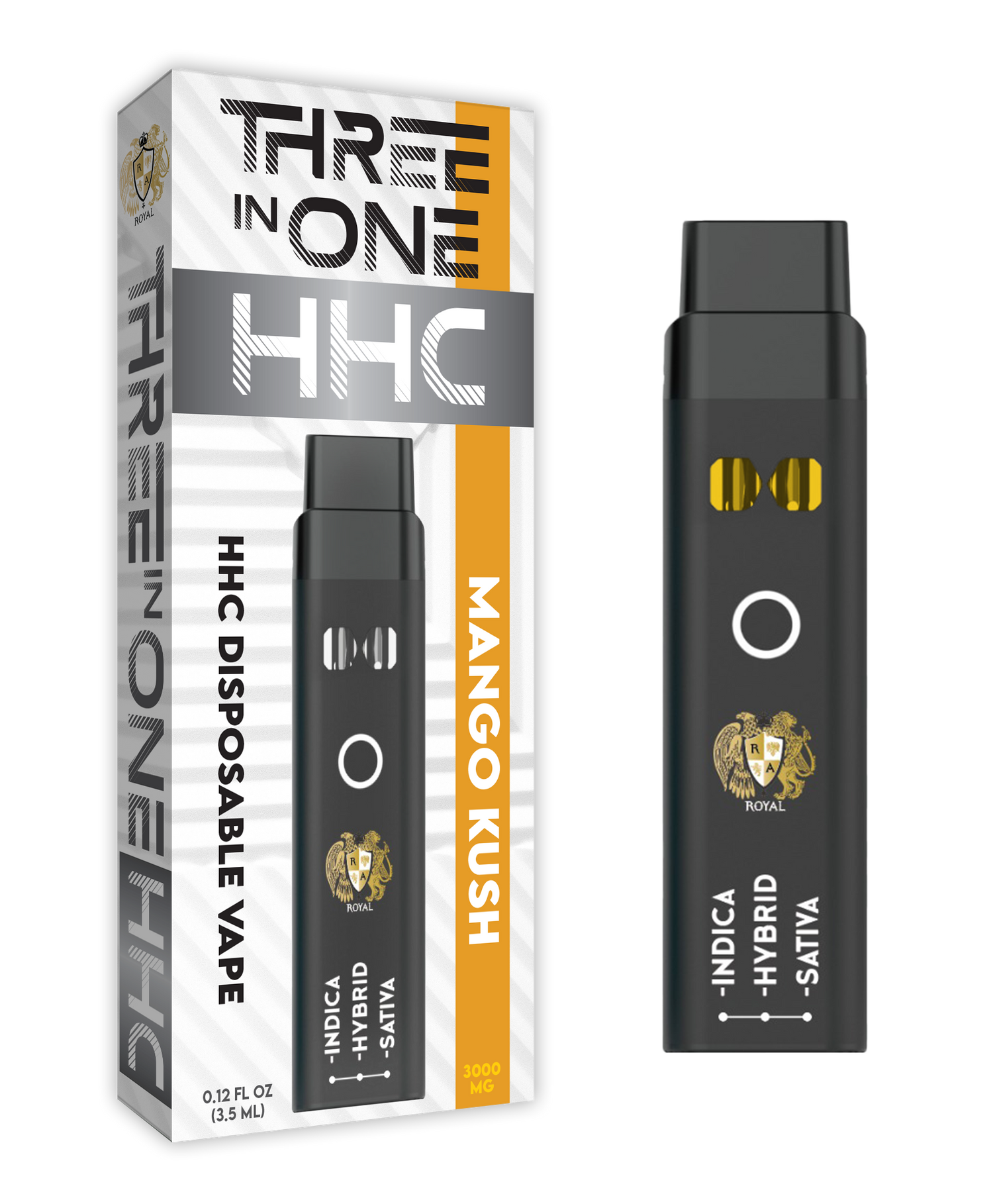 HHC Three in One Disposable Vape: Mango Kush (3000 MG)
