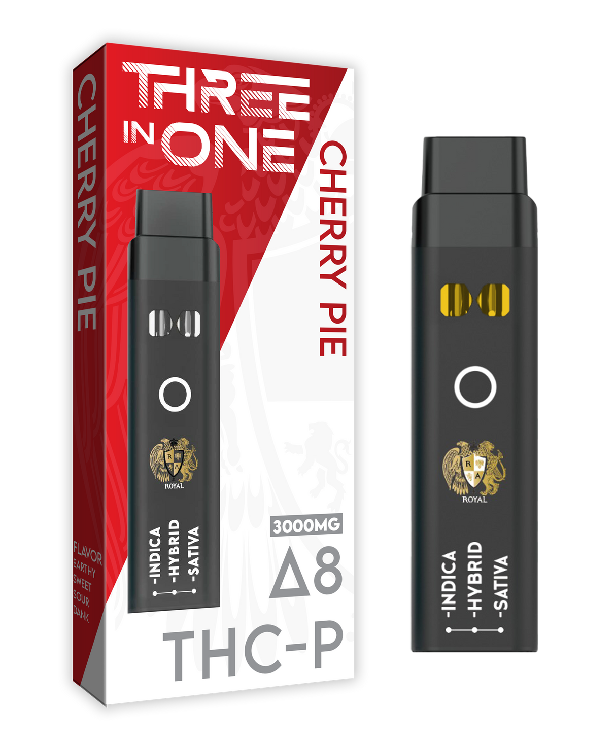 Delta 8 + THC-P Three-In-One Disposable Vape: Cherry Pie (3000MG)