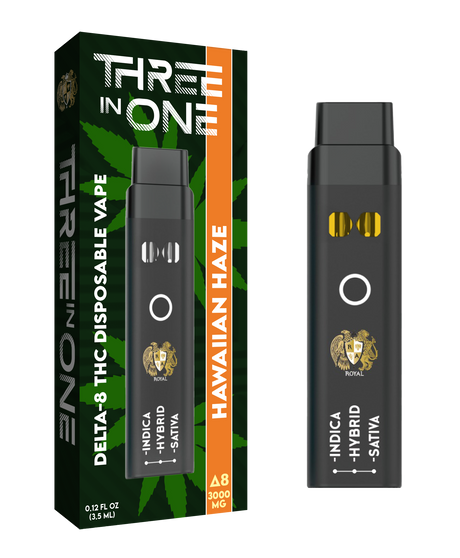 Delta-8 Three-in-One Disposable Vape: Hawaiian Haze (3000 MG)