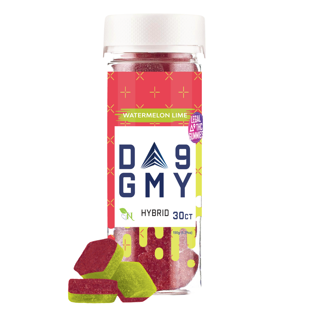 A Gift From Nature Delta-9 Hybrid Gummy Jar: Watermelon Lime
