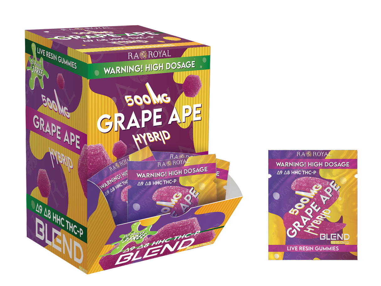 Blend 500MG 53CT Gummy Box: Grape Ape (Hybrid)