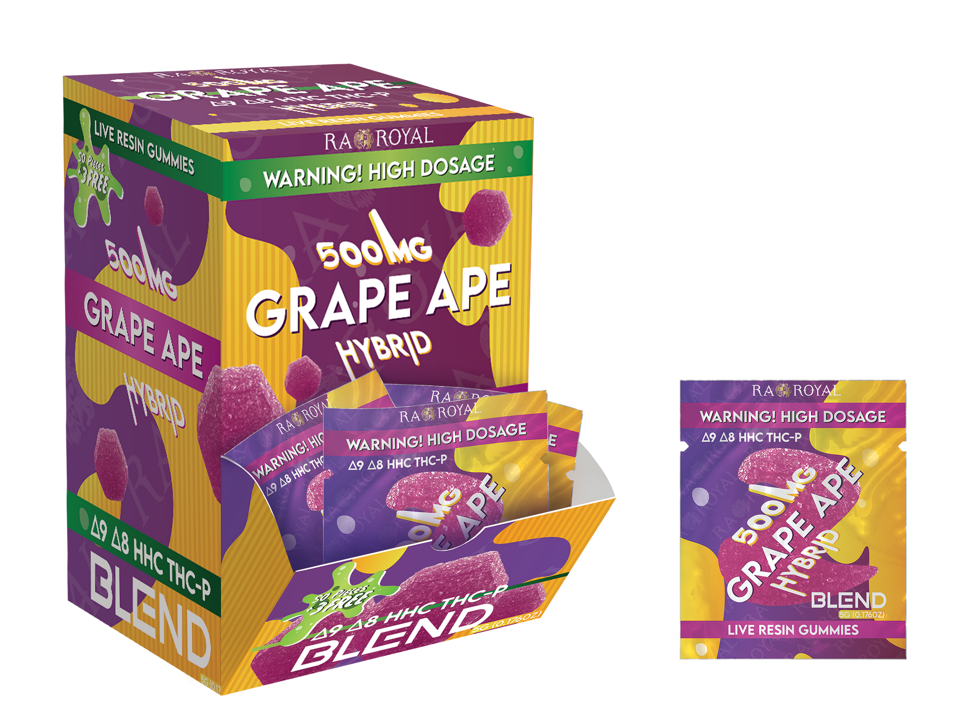 Blend 53CT Grape Ape Gummies | 500MG Hybrid | Delta 9, Delta 8
