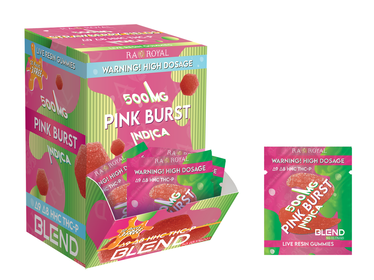 Blend 500MG 53CT Gummy Box: Pink Burst (Indica)