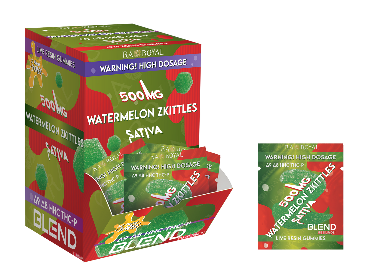 Blend 500MG 53CT Gummy Box: Watermelon Zkittles (Sativa)