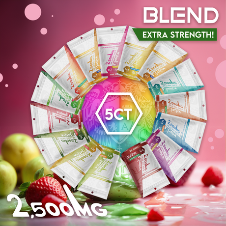 Blend 2,500MG 5CT Gummy Pack: Mango Kush (Sativa)