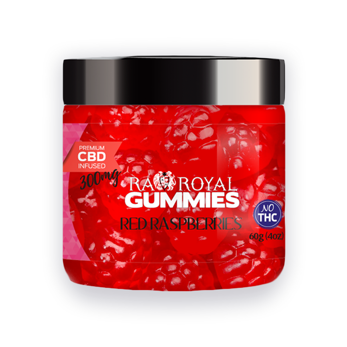 R.A. Royal Gummies: CBD Red Raspberry Gummy Jar (300 MG)