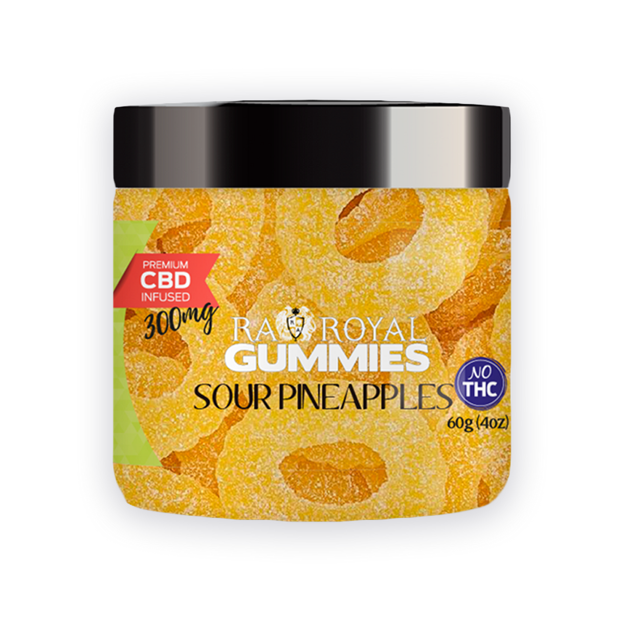 R.A. Royal Gummies: CBD Sour Pineapple Gummy Jar (300 MG)