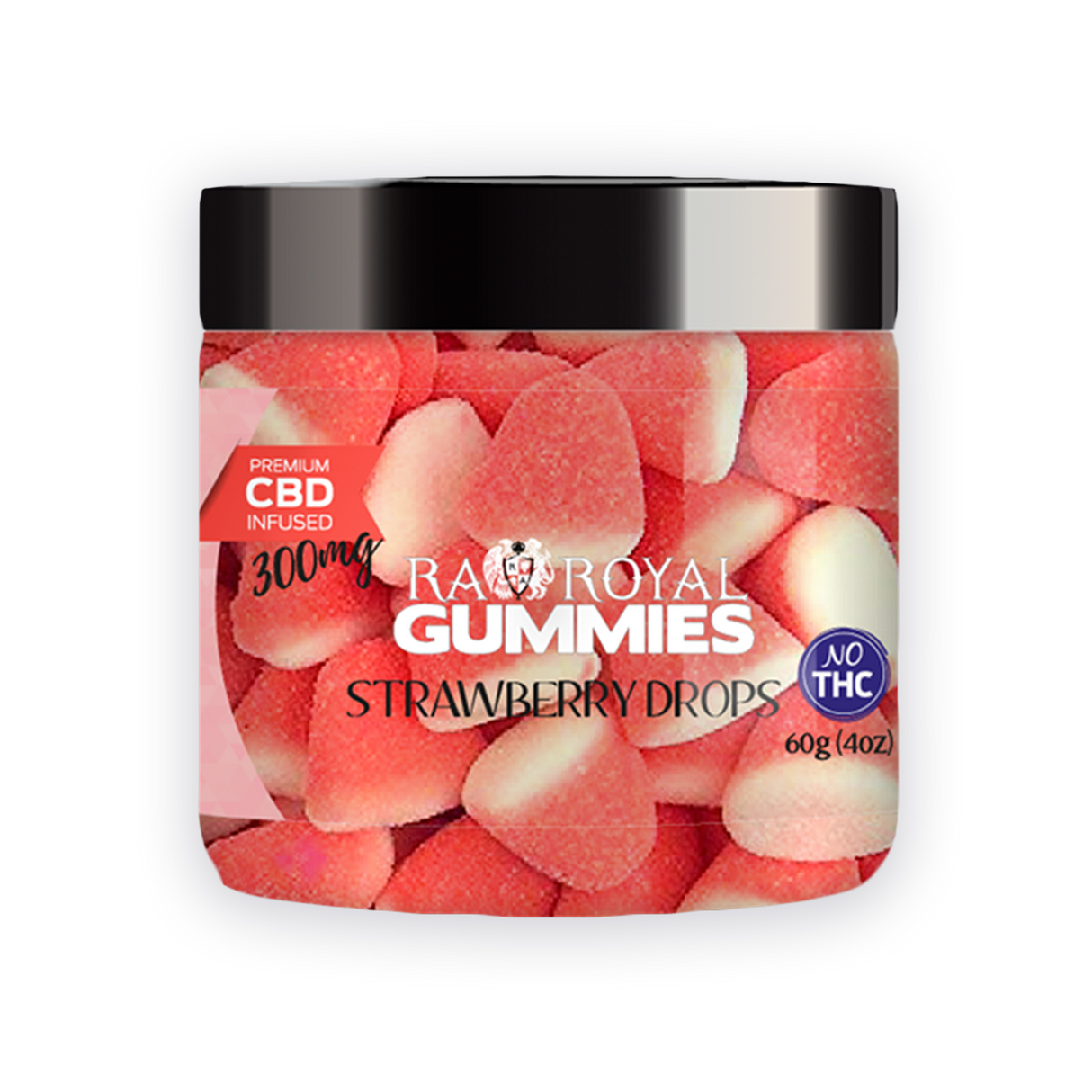 R.A. Royal Gummies: CBD Strawberry Drop Gummy Jar (300 MG)